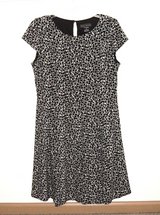 Jessica Howard Black White Geometric Brick Fit and Flare Dress 14P 14 Petite in Joliet, Illinois