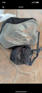 Cava Stealth Black Magic climbing shoes and chalk bag in Okinawa, Japan