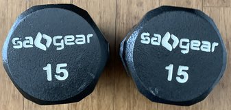 SA Gear pair of 15lb Hex Dumbbell Fitness Set - 30lb ttl weight *EUC* in Joliet, Illinois