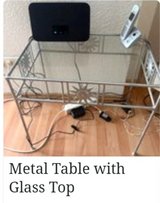 Metal Table with Glass Top in Wiesbaden, GE