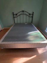 Queen Bed Set Headboard Rails & Boxspring Perfect Condition in Houston, Texas