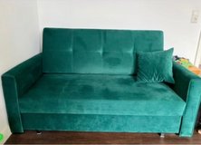 MUST GO! Moving Sale - Green Loveseat with foldout bed in Stuttgart, GE