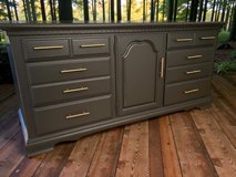 Huge Thomasville Dresser Solid Wood Iron Ore Black 9 Drawers 68x18x33 New in Houston, Texas