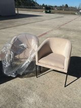 Set of 2 modern accent chairs in beige color in Kingwood, Texas