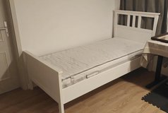 Solid Wood Bed, Mattress, Slats 90x200cm Like New in Stuttgart, GE