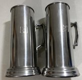 Vintage 70s Playboy Club Jumbo aluminum beer Stein / Mug - glass bottom Set in Orland Park, Illinois