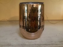 Gold Metal Beverage Glass with Clear Top in Houston, Texas