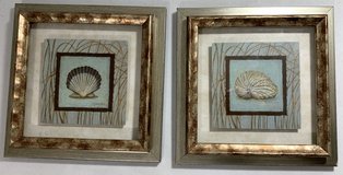 Wall Art Set of 2 Coastal Escape Sea Shell prints by C. Winterle Olson - 10.5 x 10.5" Frame in Naperville, Illinois