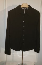 Ann Taylor Black Button Down Long Sleeve Top/Blouse (Size M) in Sacramento, California