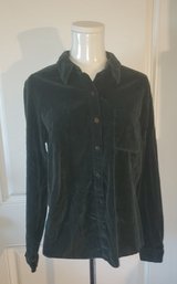 Gloria Vanderbilt Suede Green Long Sleeve Button Down Blouse (Size M) in Sacramento, California