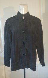 Bala Bala Black Button Down Long Sleeve Blouse/Top (Size M) in Sacramento, California