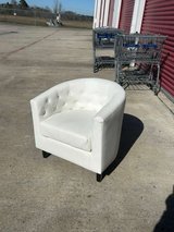 Stylish faux leather chair in white in Houston, Texas