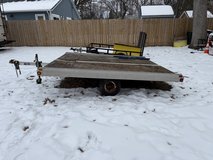 ALUMINUM 2 place snowmobile tilt trailer working lights and ski tie downs 101.5x 120 works for a... in Naperville, Illinois