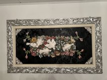 Capodimonte custom Italian procelain framing with flows and birds W/H 178x103 cm /70x40 inches in Hohenfels, Germany