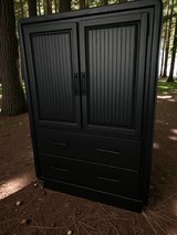 Large Vintage Keller Dresser Chest Cabinet Solid Wood Black Satin New in Houston, Texas
