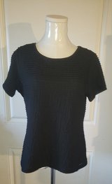 Calvin Klein Black Short Sleeve Blouse/Top (Size PL) in Sacramento, California