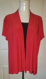 Liz McCoy Red/Black Kimono Short Sleeve Blouse/Top (Size M/L) in Sacramento, California
