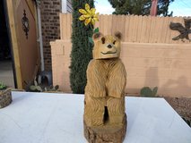 Hand carved wooden bear in Alamogordo, New Mexico