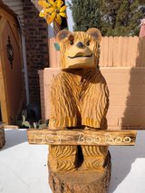 Hand carved wooden bear in Alamogordo, New Mexico