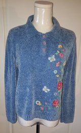 Alfred Dunner Blue Embroidered Long Sleeve Sweater (Size PL) in Sacramento, California