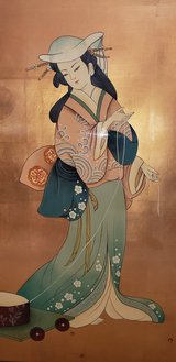 Gold Leaf Asian Woman in Okinawa, Japan