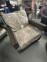 New Dark Brown Outdoor Swivel Armchair with 2 Cushions in Houston, Texas