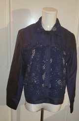 Coldwater Creek Navy Blue Long Sleeve Sequin Embellished Blazer/Jacket (Size XS) in Sacramento, California
