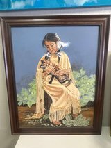 Native American Inspired Canvas Art with Real Wood Frame in Kingwood, Texas