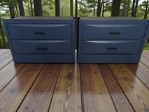 Huge Bedroom Nightstands End Tables 34 X 17 X 24 Navy Satin New in Kingwood, Texas