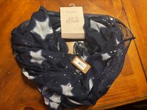 New Navy Blue Star Print Infinity Scarf in Naperville, Illinois