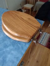 Oak toilet seat in St. Charles, Illinois