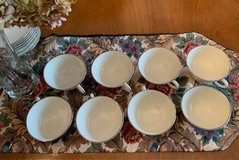 PICKARD 8 PLACE SETTINGS CLASSIC VINTAGE CHINA. JULIET PATTERN, MADE IN THE USA, PLATINUM RIM. in Brookfield, Wisconsin