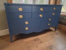Large Dixie Bedroom Dresser Solid Wood 62x20x35 Navy Satin New in Kingwood, Texas