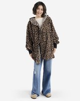 New Fluffy Hooded Sherpa Cardigan In Leopard Print in Aurora, Illinois