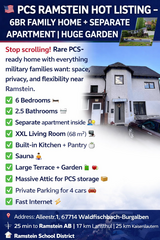 ?? PCS-Ready 6BR Family Home w/ Separate Apartment & Huge Garden – 25 Min to Ramstein in Ramstein, Germany