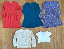 Girls Size 8 (Youth Med) 5pc Clothing Bundle - 3 Dresses Sweatshirt Shrug - EUC - *$10 Takes ALL* in Joliet, Illinois
