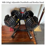 Adjustable Dumbbells 90lb each with Bowflex Stand in Okinawa, Japan