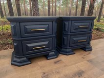 Large Lexington Nightstands Solid Wood 30x18x26 Navy Satin New in Kingwood, Texas