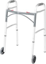 DRIVE Medical Two-Button Folding Walker w/ Wheels.  DRIVE basket included! in Houston, Texas