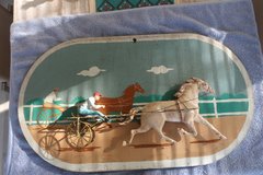 Large Vintage Harness Racing Horse Sulky Buggy Cast Iron Wall Art Decor 3 Dimensional - Man Cave in Naperville, Illinois