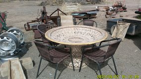 Vintage spun fiberglass Table with glass top in Alamogordo, New Mexico