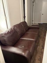 Brown Leather Couch and Chair in Naperville, Illinois
