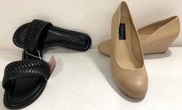 New! Black slide Sandals -OR- Like New 9M David Aaron Wedge Heels in Bolingbrook, Illinois