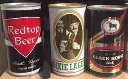 Nine Vintage Steel 1970s Beer Cans in Grafenwoehr, GE