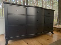 Large Raymour & Flanigan Dresser Solid Wood 66x20x37 Black Satin New in Kingwood, Texas