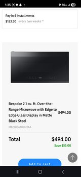 Samsung  over  the range microwave in Houston, Texas