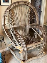Hand made willow chair classic fan design, like new in Bolingbrook, Illinois