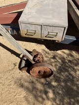 vintage lawn trimmer and file cabinet in Yucca Valley, California