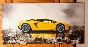 Lamborghini sports car on canvas, wooden frame - like new! in Spangdahlem, Germany