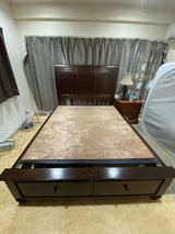 Queen bed with storage drawers in Okinawa, Japan